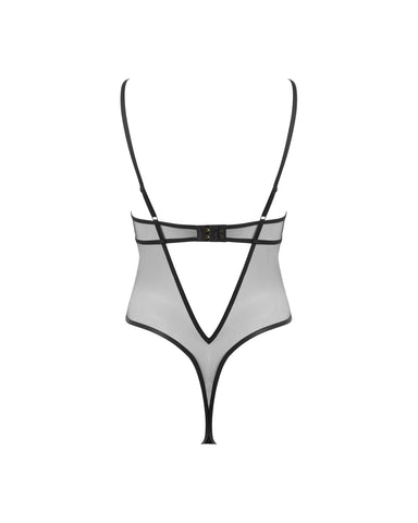 Alara Body Trasparente Floreale Nero
