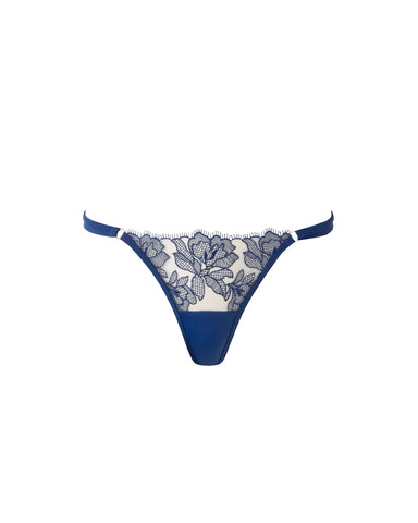 Avery Perizoma con Ricami Floreali Blu