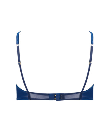 Ida Reggiseno a Coppa Rigida in Satin di Lusso Blu/Nero