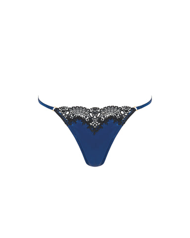 Ida Perizoma in Satin di Lusso Blu/Nero