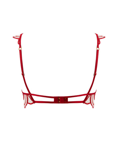 Soraya Reggiseno Trasparente Ricamato Rosso