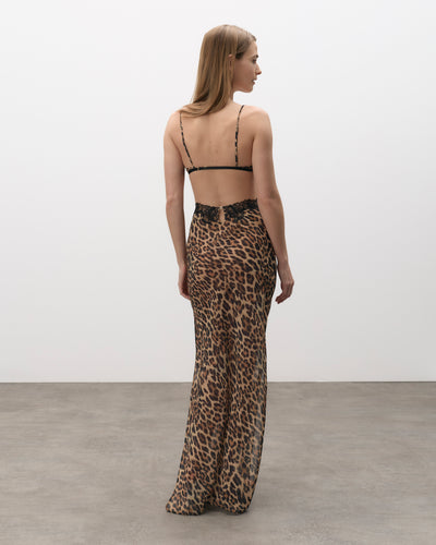 Julianne Sottoveste Lunga Leopardata/Nera